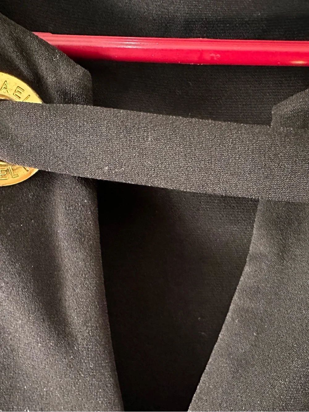 Michael Kors Black Long-Sleeve Mini Dress with Gold Grommet Detail